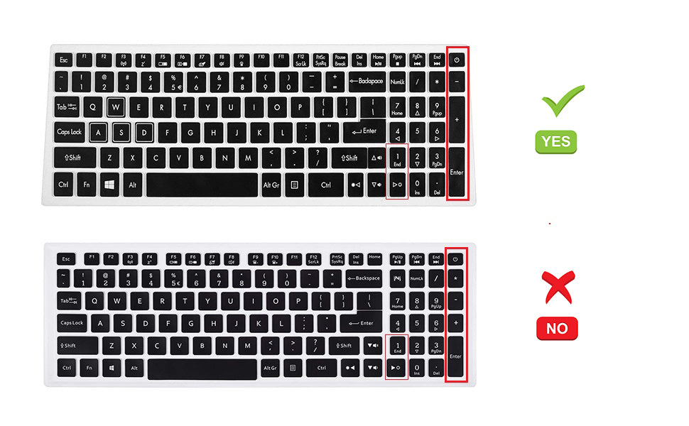 Silicone Keyboard Skin Cover for Acer Nitro 5 15.6 AN515-42/51/52/53 ( 2018) Gaming Laptop (Transparent) - iFyx