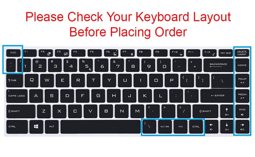 Silicone Keyboard Skin Cover for MSI Bravo 15 15.6 inch Laptop (Black ...