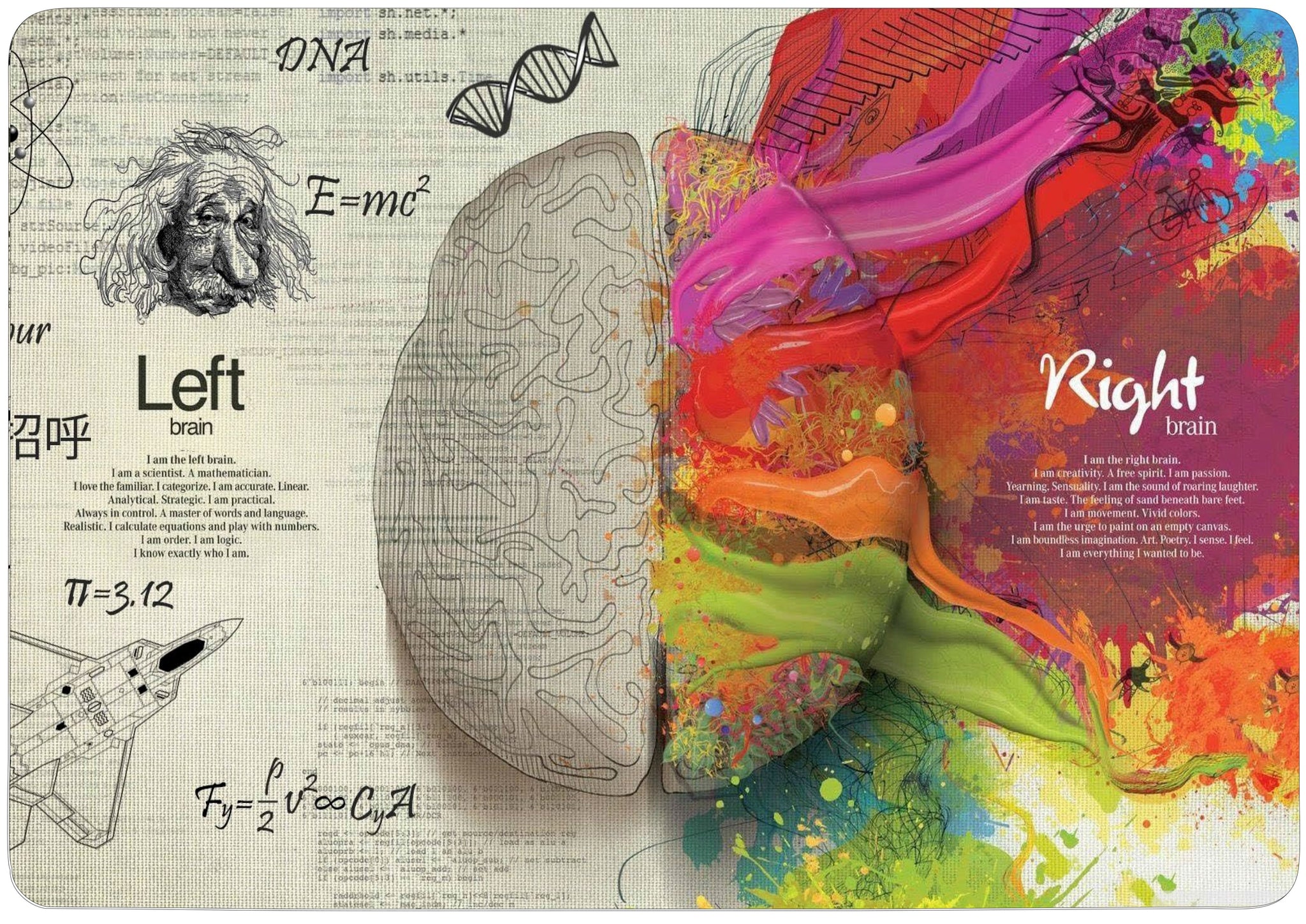 Case Cover for Macbook - Psychology Left Right Brain Design