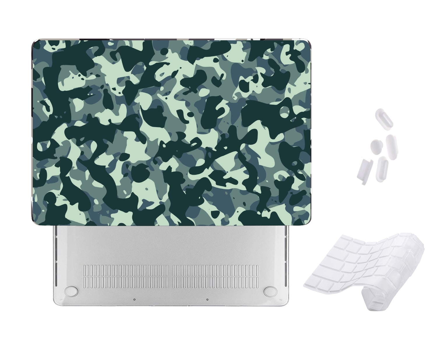 Case Cover for Macbook - Dark Green Camo Design