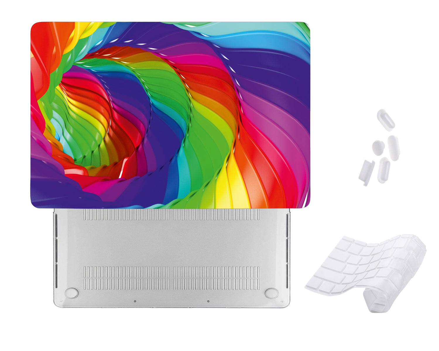 Case Cover for Macbook - 3D Geometric Rainbow Design