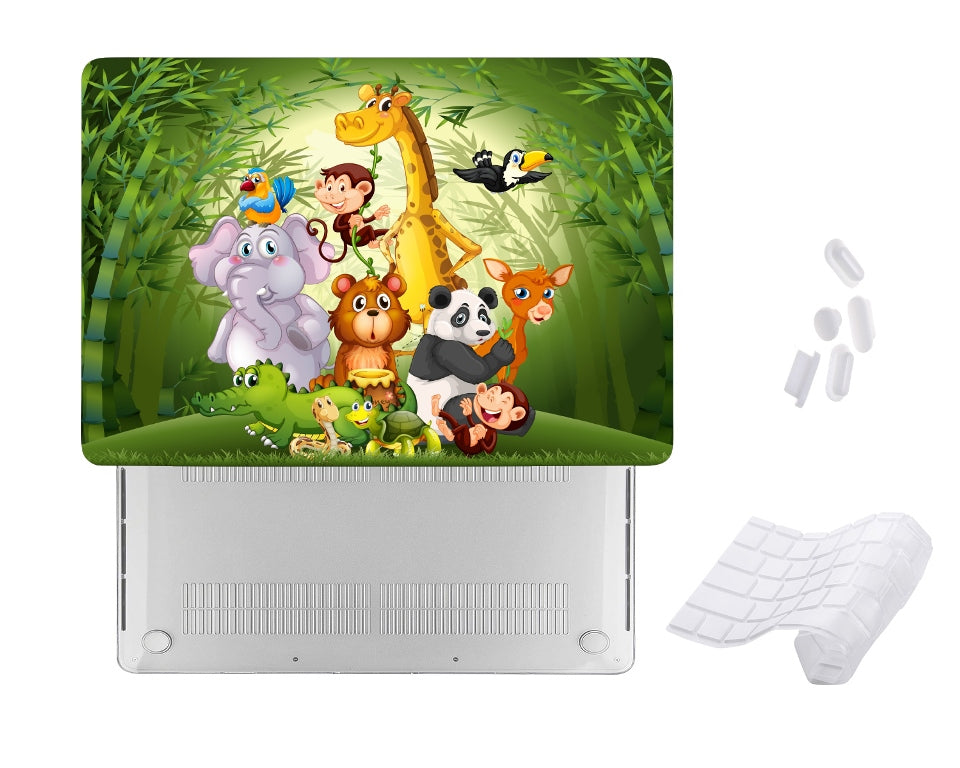 Case Cover for Macbook - Cute Forest Animals Kids Design