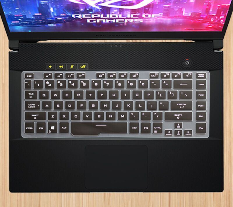 Silicone Keyboard Skin Cover for Asus ROG Zephyrus G15 GU502 GA502 GX502 2020 15.6 inch Laptop (Black)