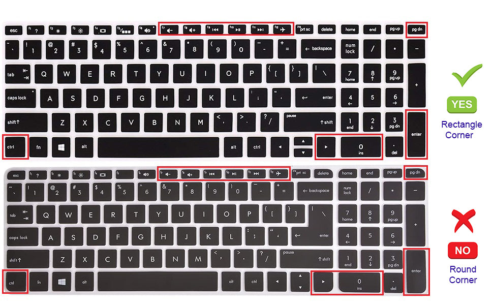 Silicone Keyboard Skin Cover for HP Pavilion 15.6 inch 15z 15t 15-cs Series Laptop (Black)